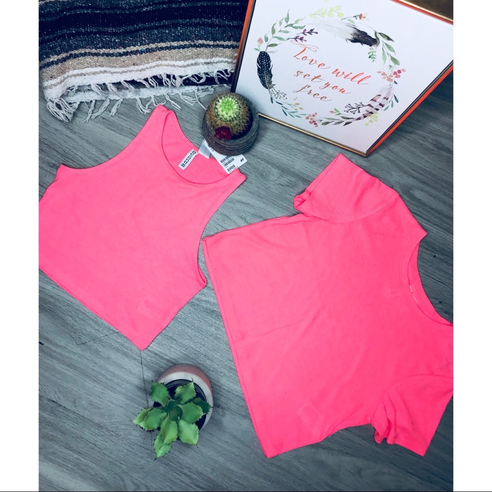 High lighter pink crop tops 2 for $10